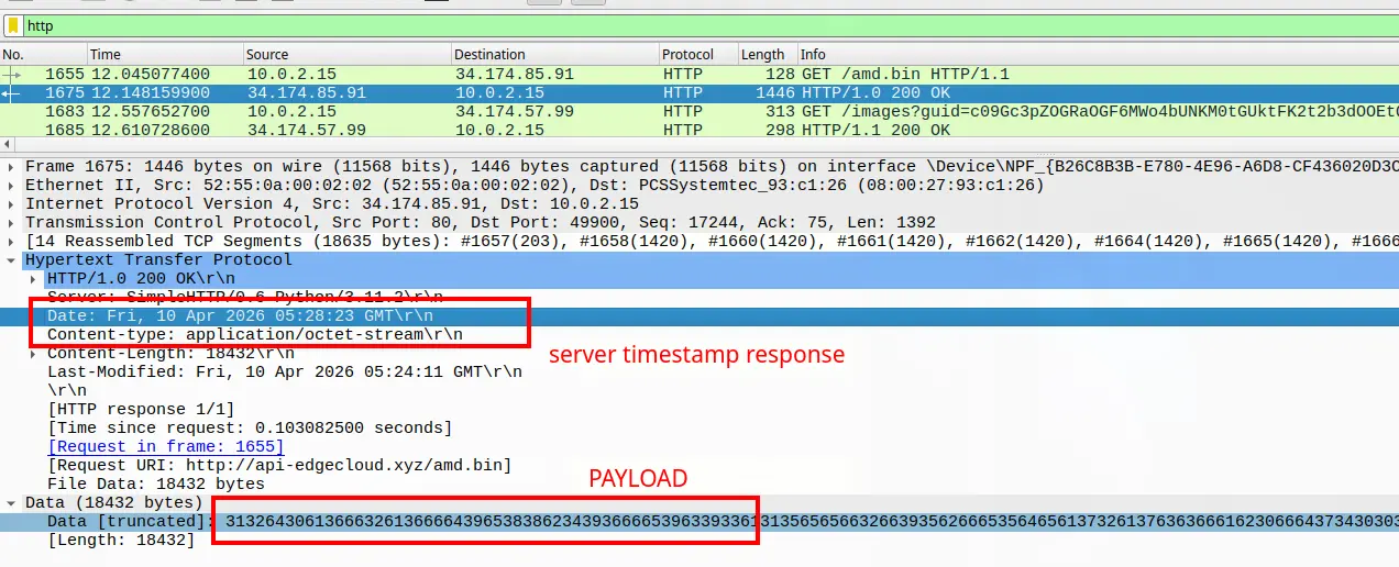 Wireshark HTTP traffic