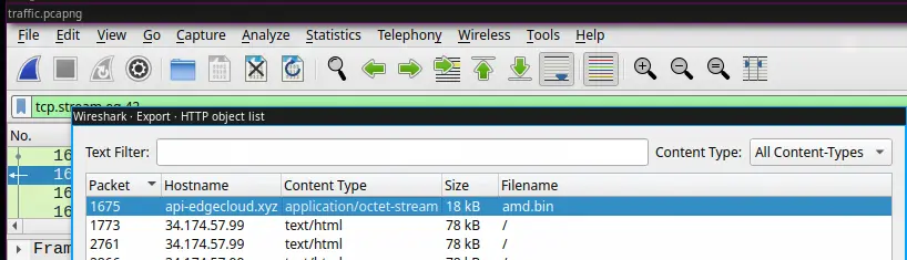 Wireshark export objects